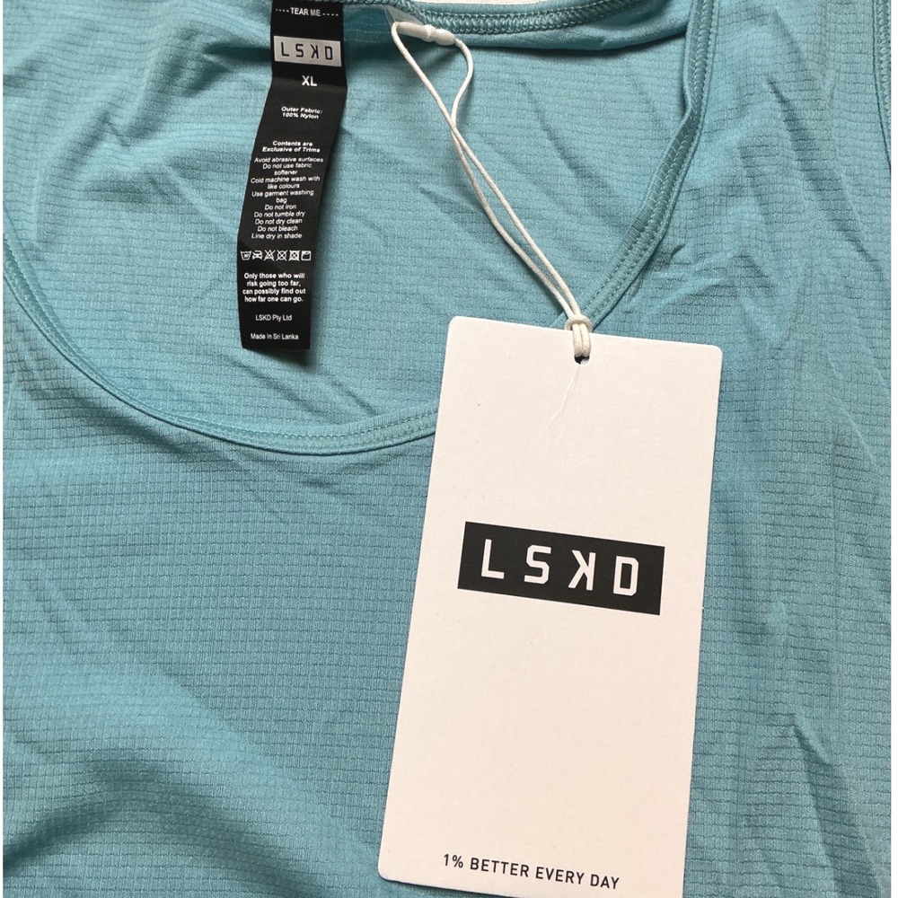 LSKD Pace Running Tank Mens XL Retro Blue New With Tags - Picture 6 of 9